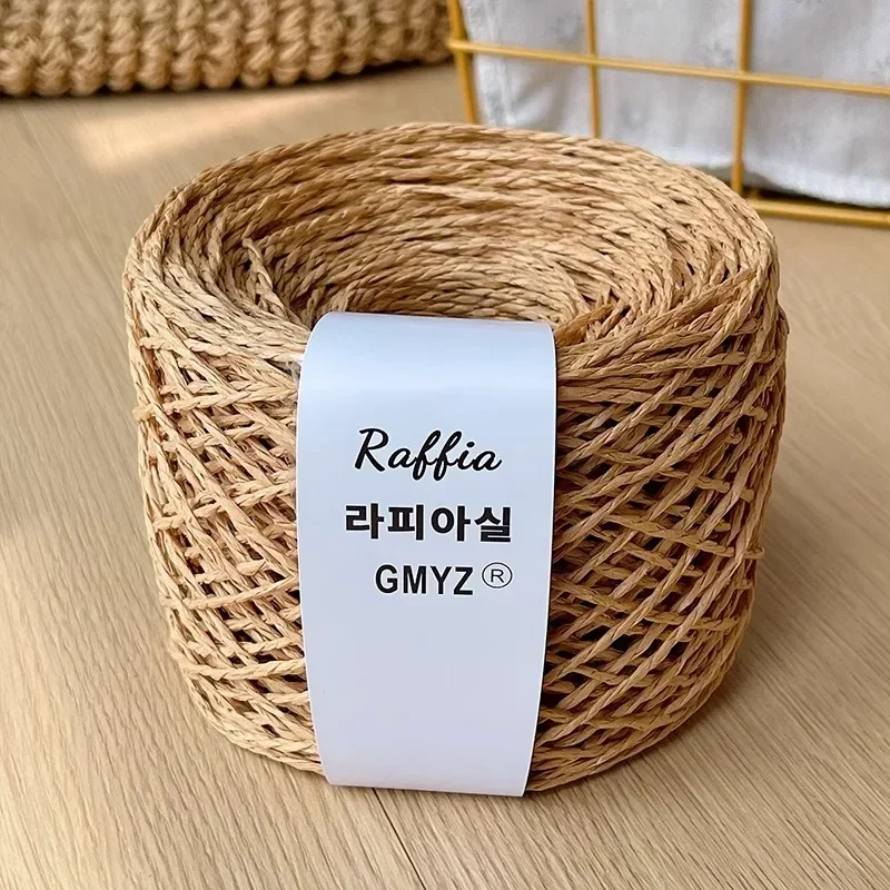 Crochet Bag Raffia - خيوط رافية طبيعية منفوشة ، حبلا