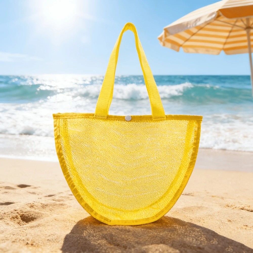 حقيبة شبكية خفيفة الوزن بلون و - مراجعة Tote Bag Beach وسعره