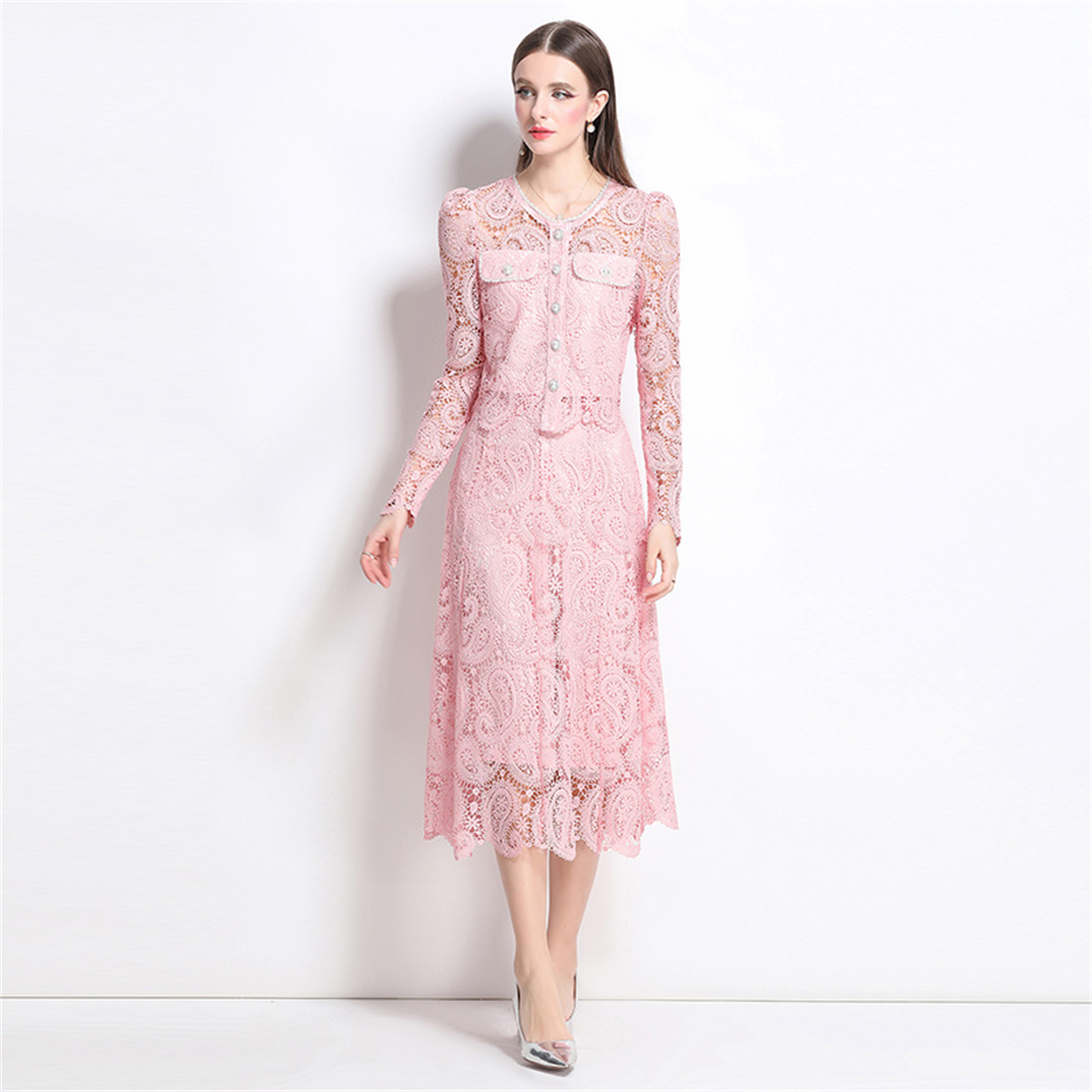 الربيع الحلو الدانتيل زهرة الت - مراجعة Midi Skirt Floral وسعره