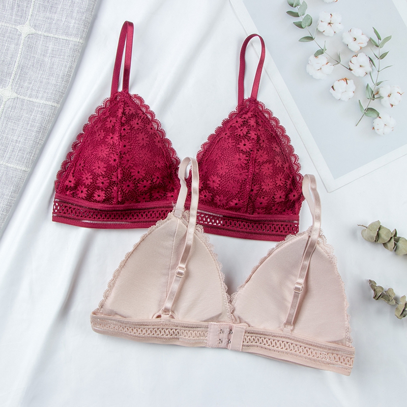 مثير الأزهار الدانتيل الصدرية  - مراجعة Bralette Triangle Set وسعره