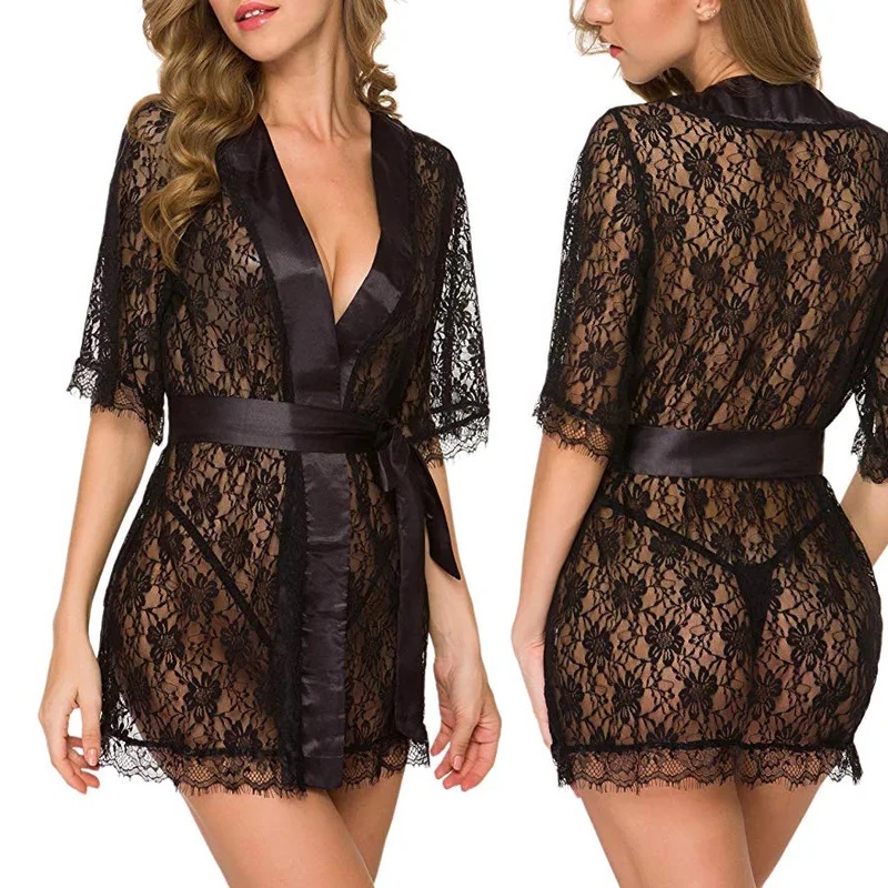 فستان نوم نسائي من نوليا بتصمي - مراجعة Kimono Sheer Floral وسعره