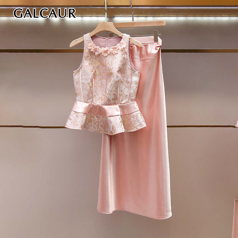 طقم نسائي من قطعتين من GALCAUR - مراجعة Midi Skirt Floral وسعره