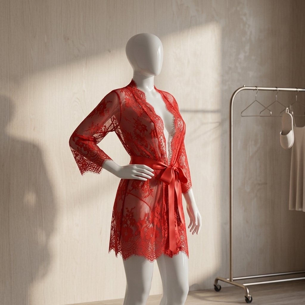 روب نوم نسائي شفاف من الدانتيل - مراجعة Kimono Sheer Floral وسعره